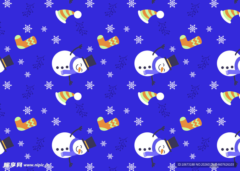 蓝色背景可爱卡通图案