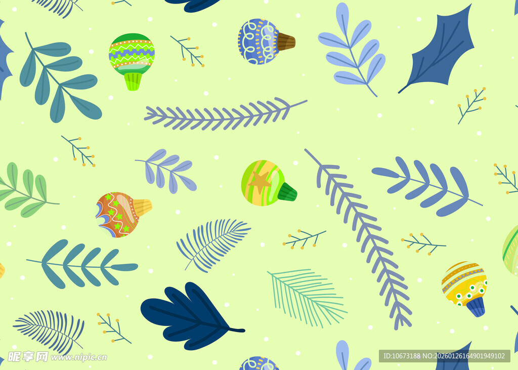 清新植物图案背景