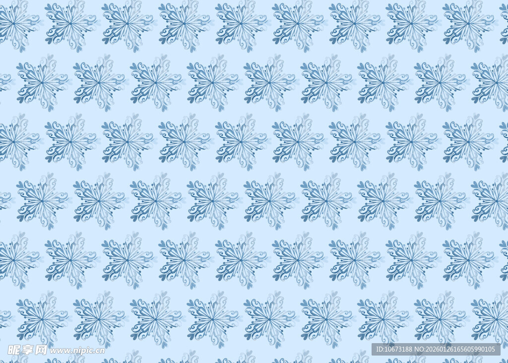 浅蓝色雪花图案背景
