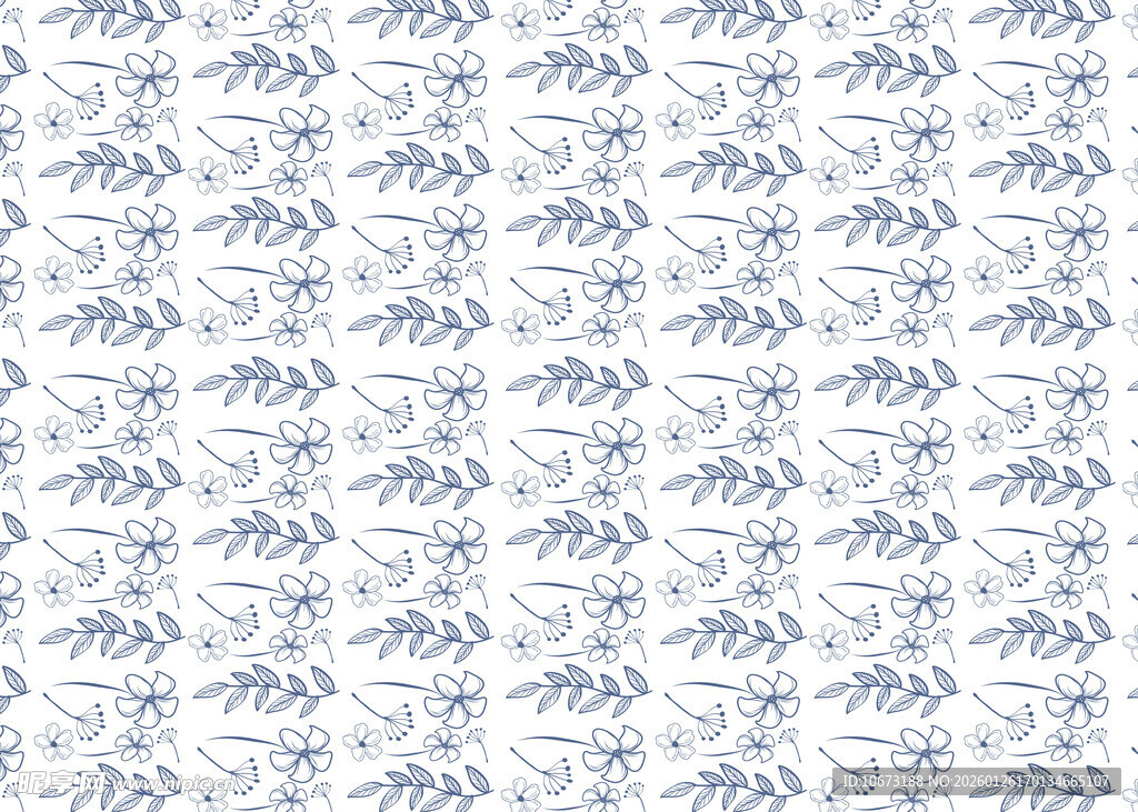 蓝白中式花纹图案背景