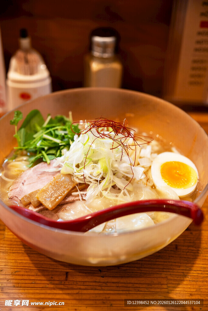 美味日式拉面特写
