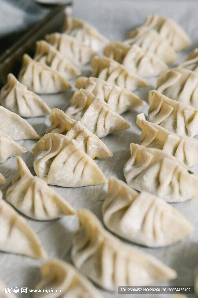 整齐排列的美味手工馄饨