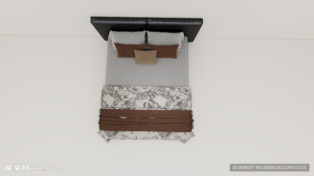 现代简约风格床模型