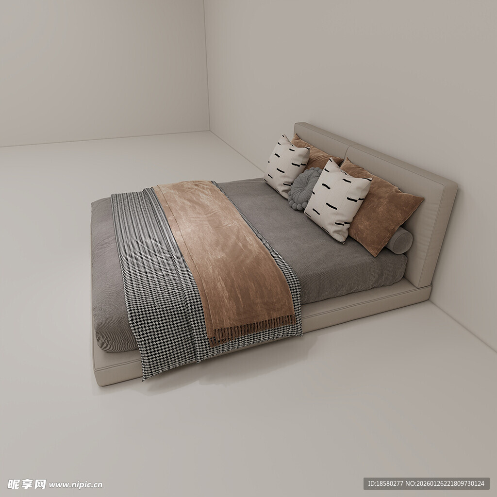 简约现代风格单人床