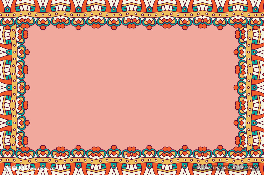 民族风彩色边框图案