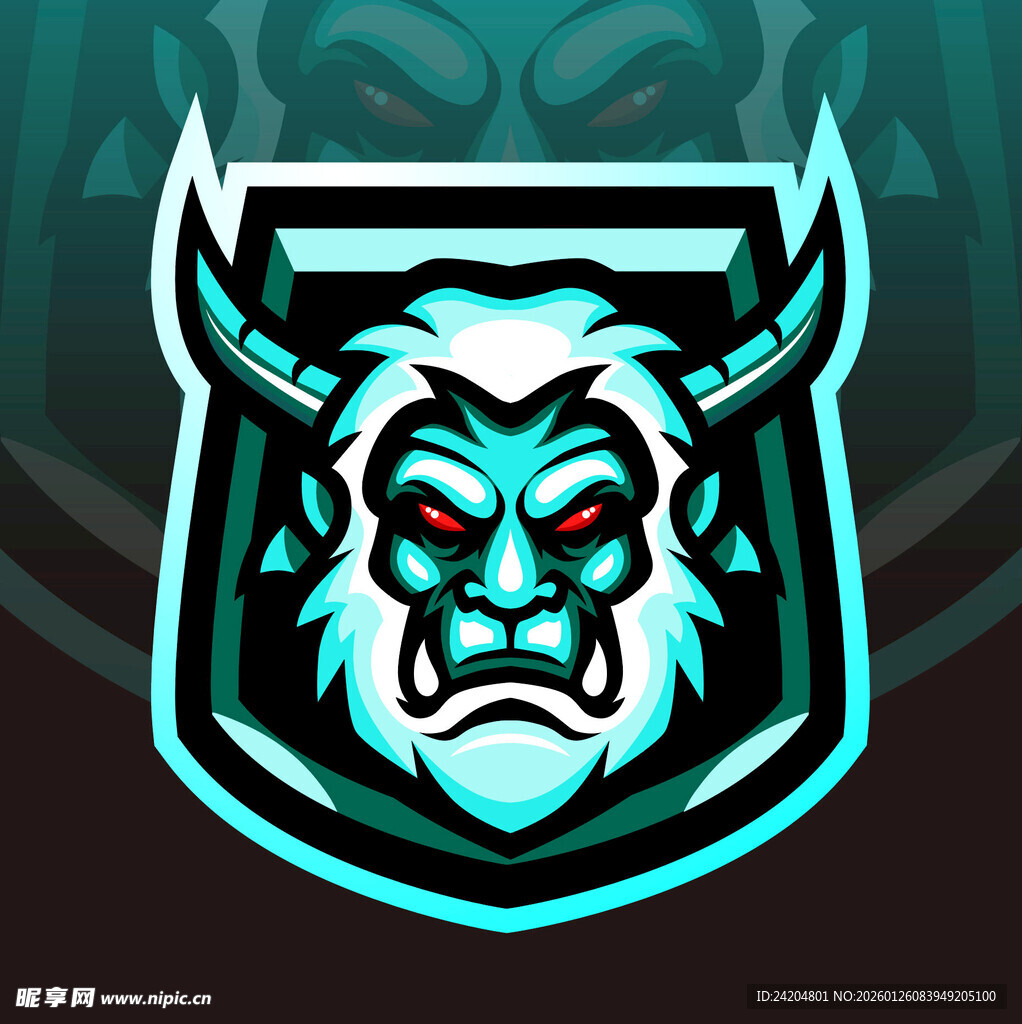 恶魔主题酷炫游戏徽标