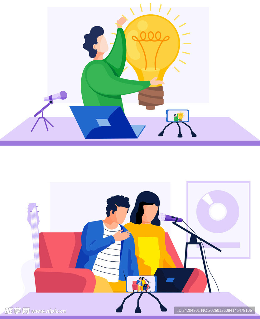 创意工作场景与灵感时刻