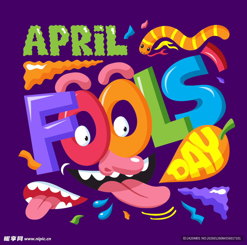 愚人节趣味插画设计