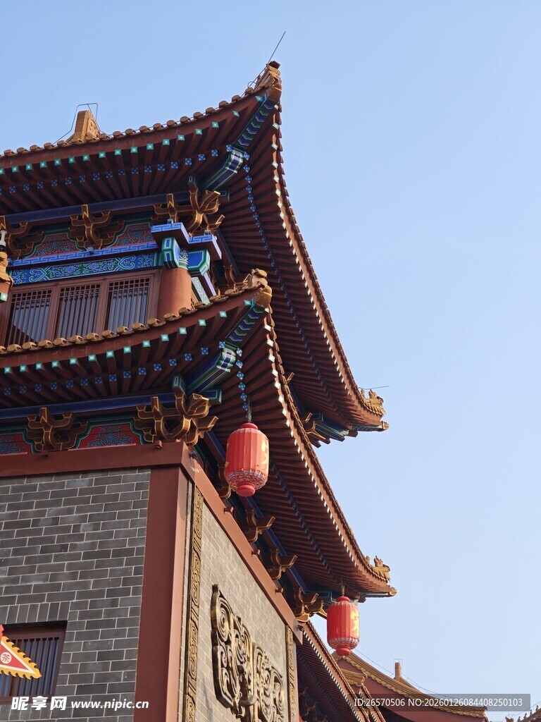 中式古建筑屋檐特写