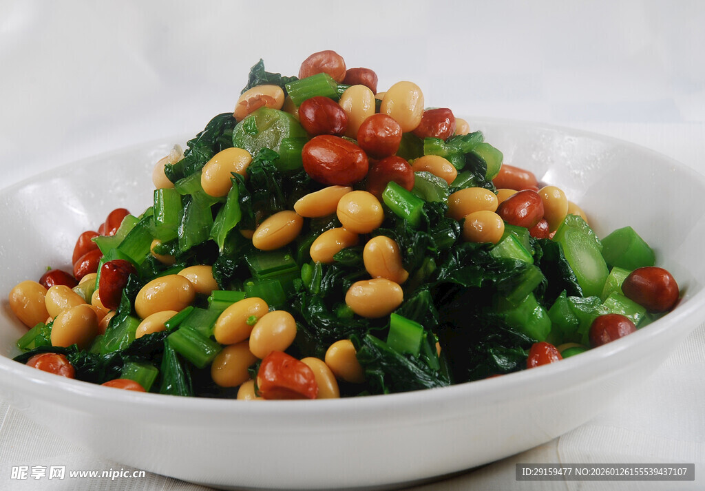 凉拌菠菜花生米