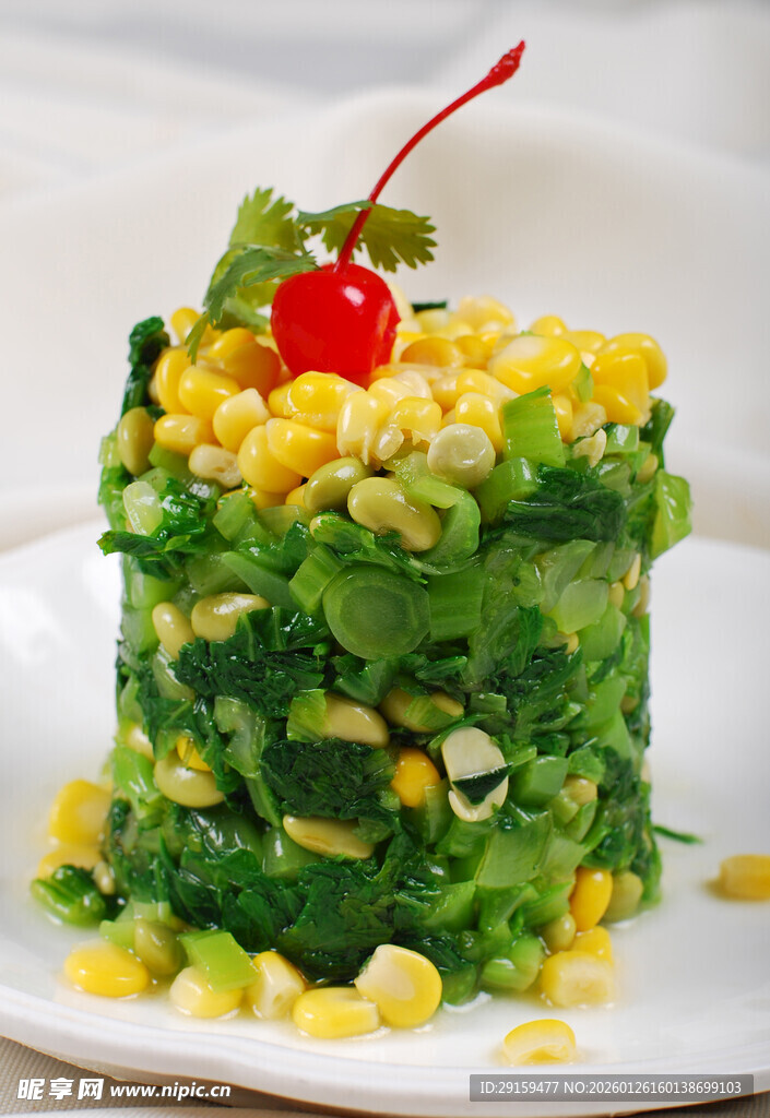 玉米菠菜塔