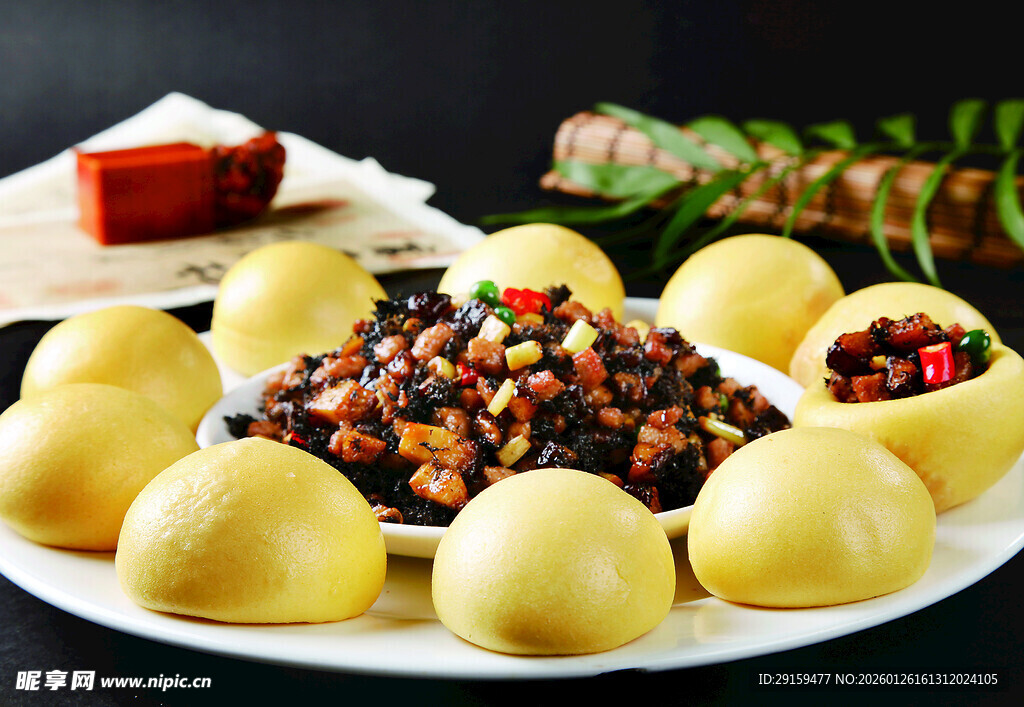 杂粮包配特色馅料美食