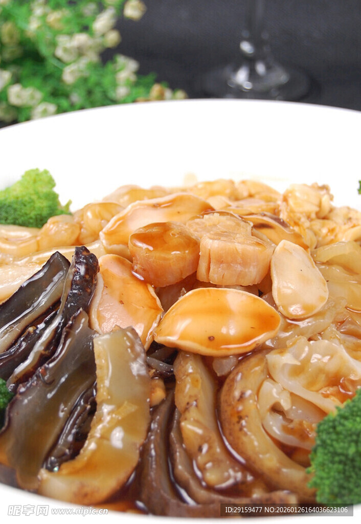 海鲜杂烩美食拼盘