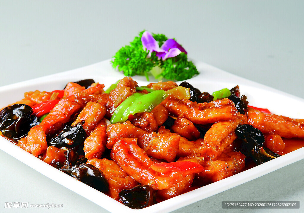 美味鱼香肉丝摆盘精致