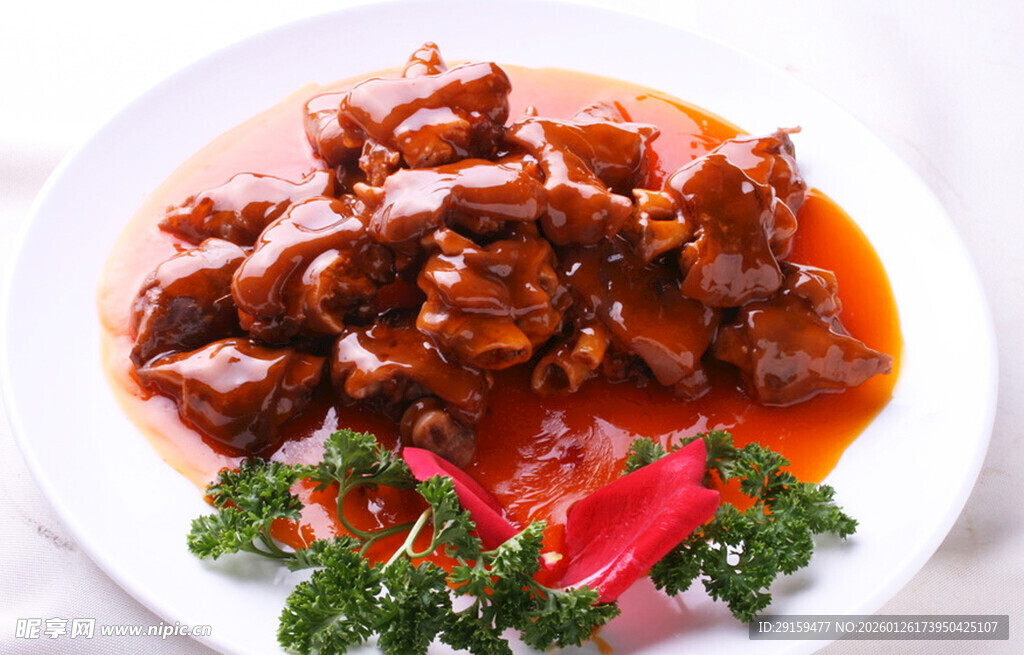 红烧鸭肉摆盘精致