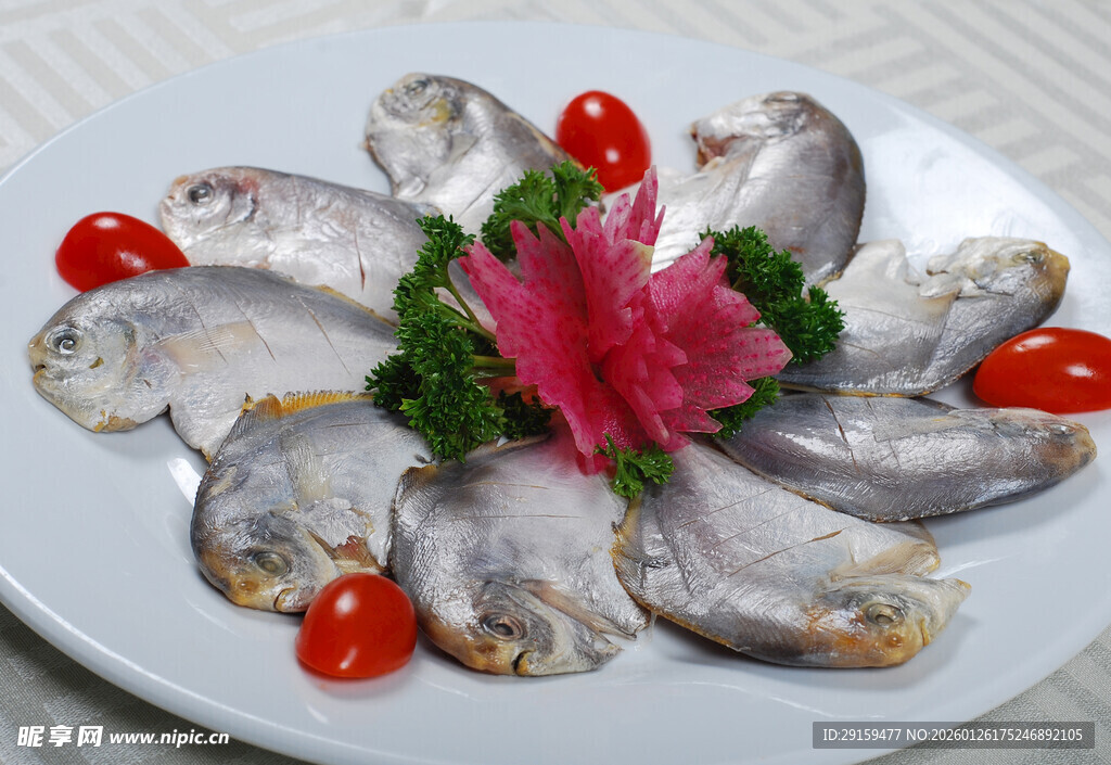 摆盘精致的美味银鱼