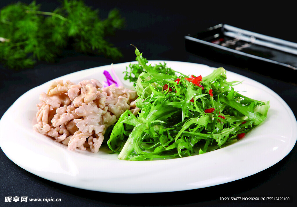 凉拌苦菊拌肉丝