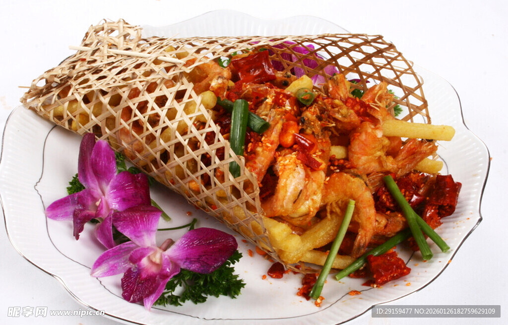 美味海鲜蔬菜卷摆盘精致