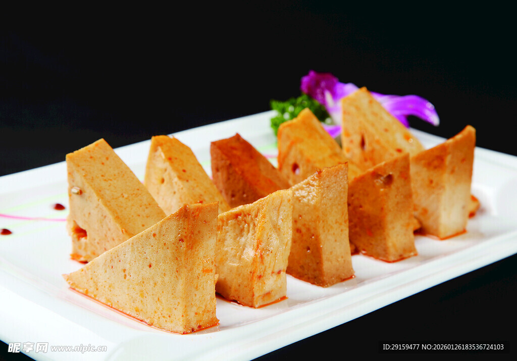香煎豆腐摆盘精致