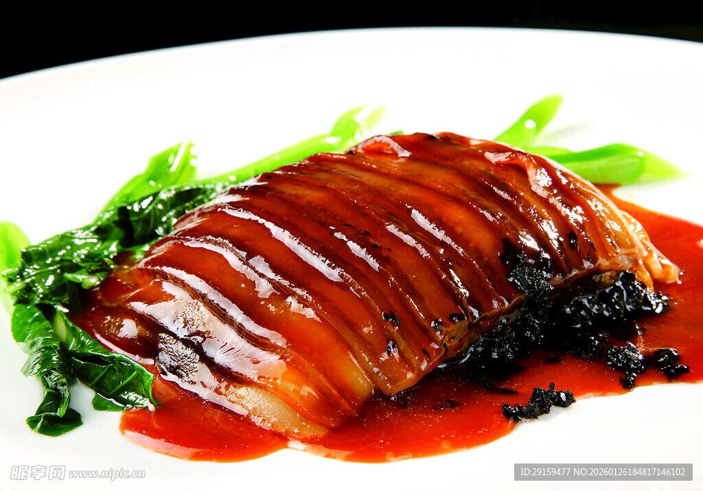 美味酱汁烧鸭配新鲜蔬菜