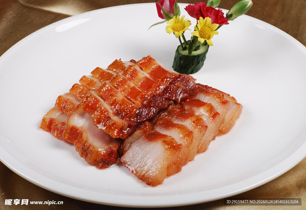 美味叉烧摆盘精致