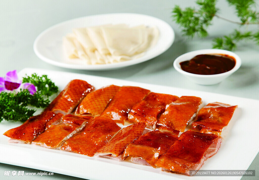 美味叉烧肉摆盘精致