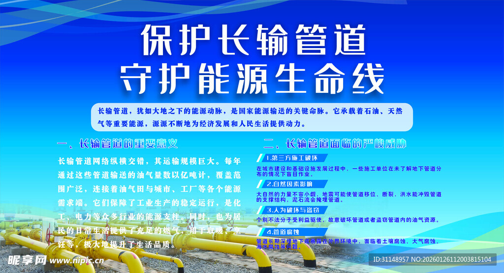 保护长输管道宣传海报