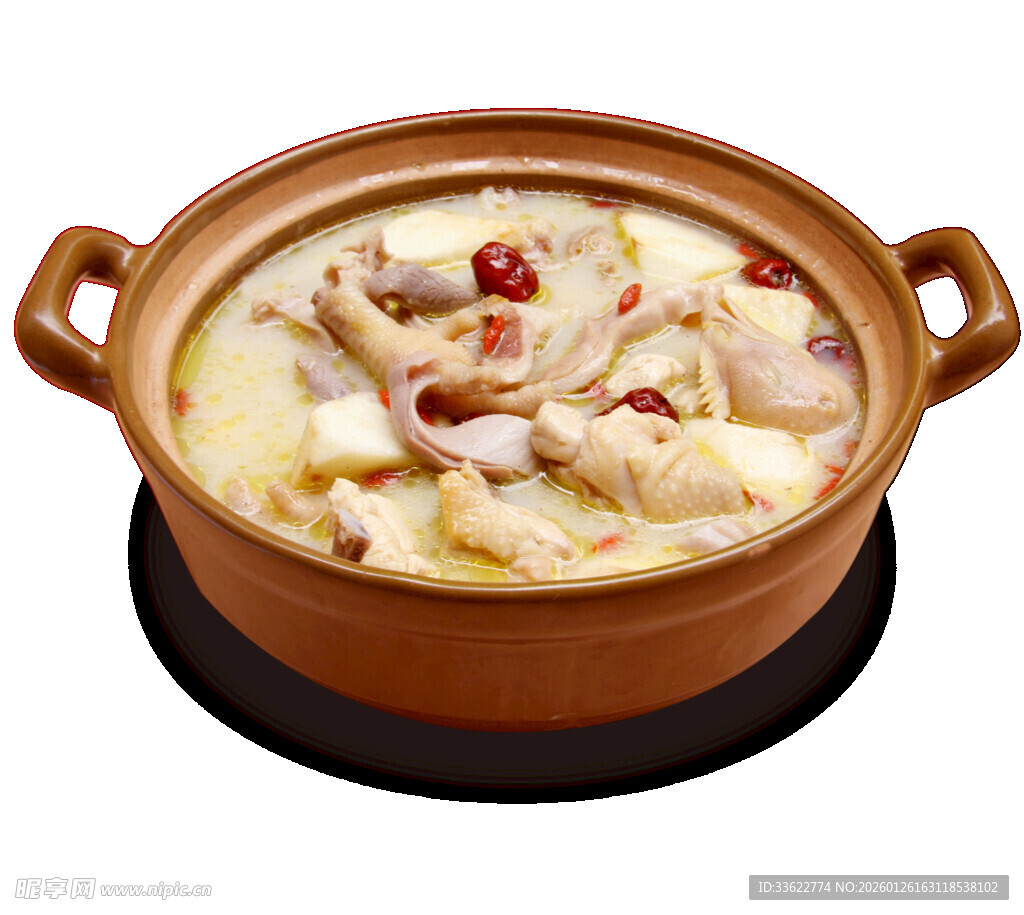 滋补鸡汤砂锅美食
