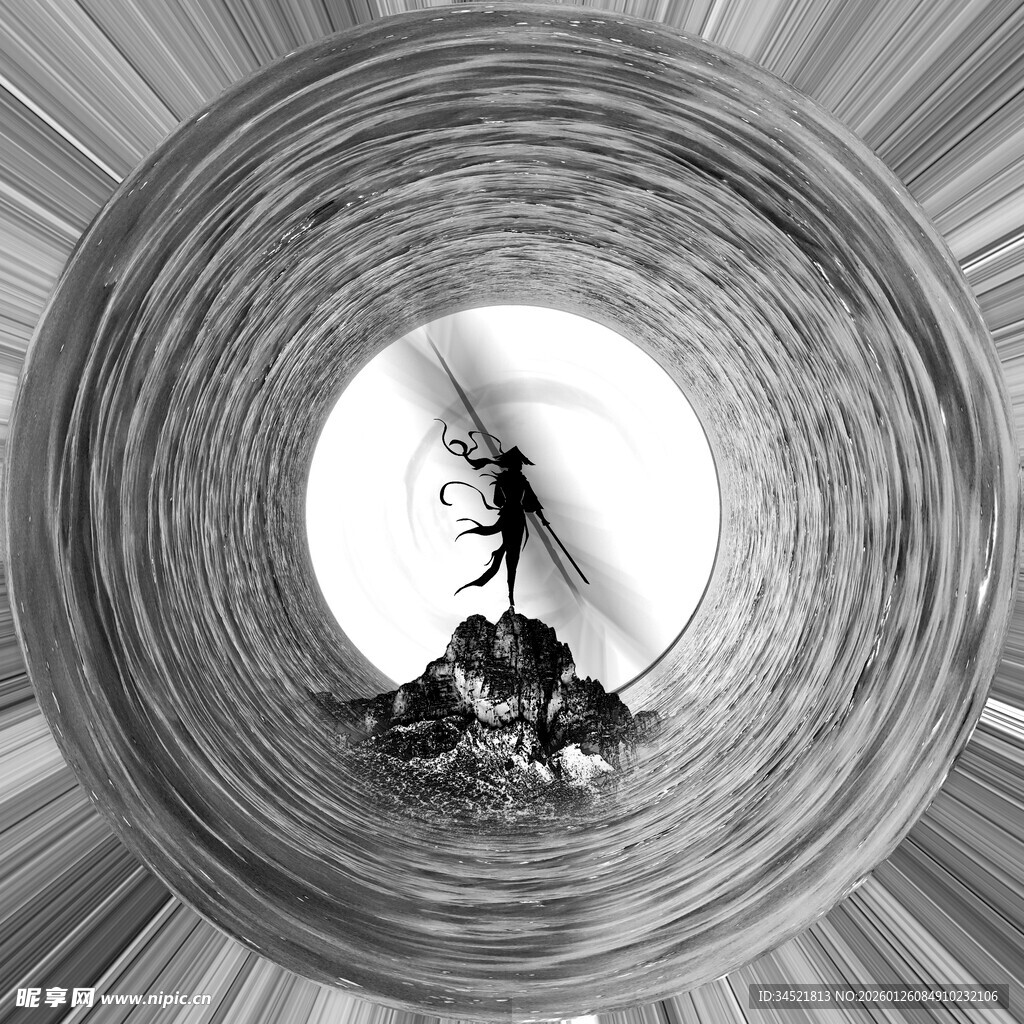 孤独剑客行者于奇幻隧道之中