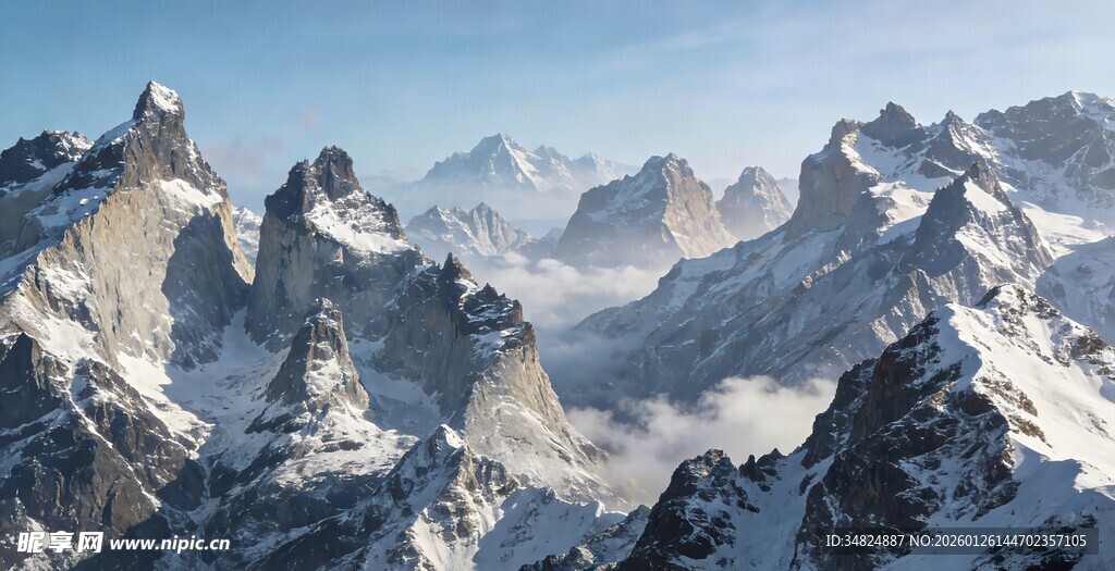 壮丽雪山景观