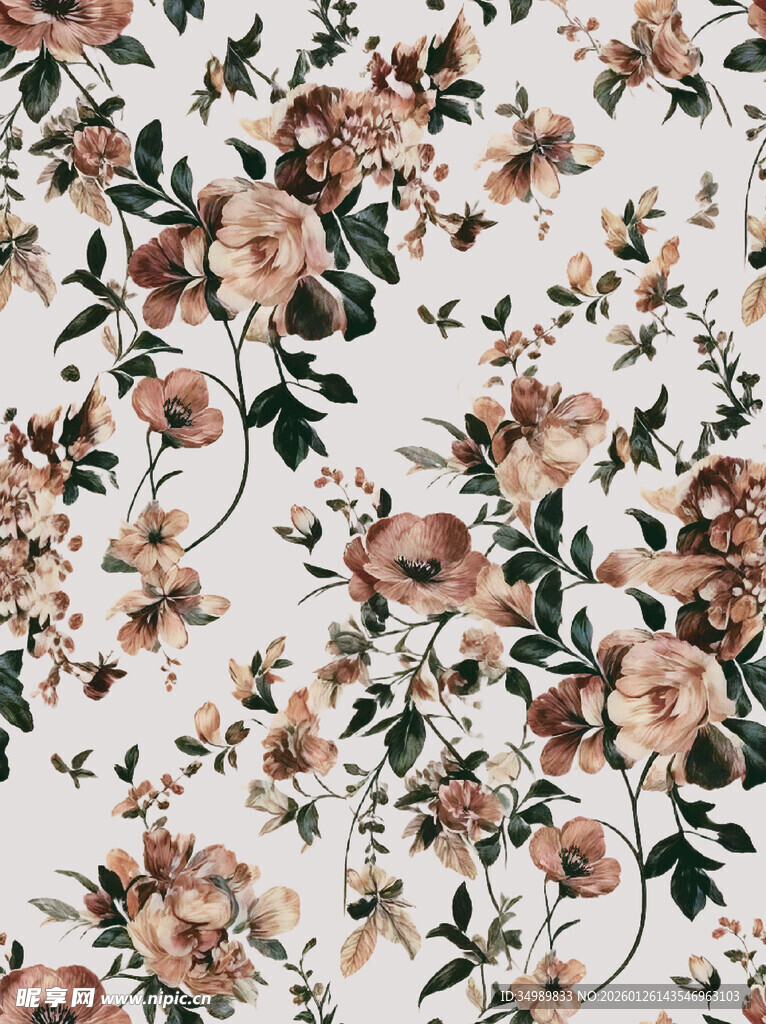 复古花卉图案背景