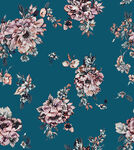 蓝底花卉图案纹理