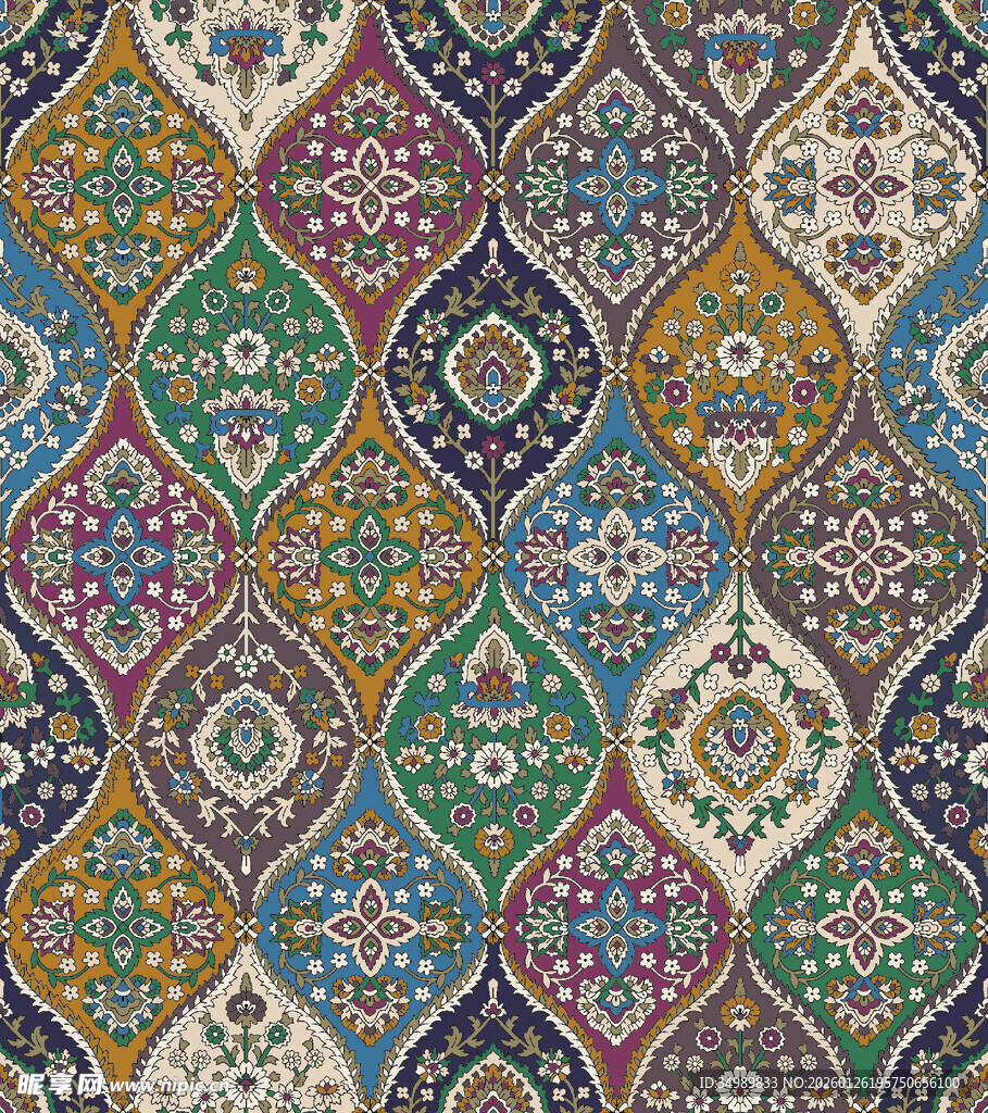 多彩几何花纹民族风图案