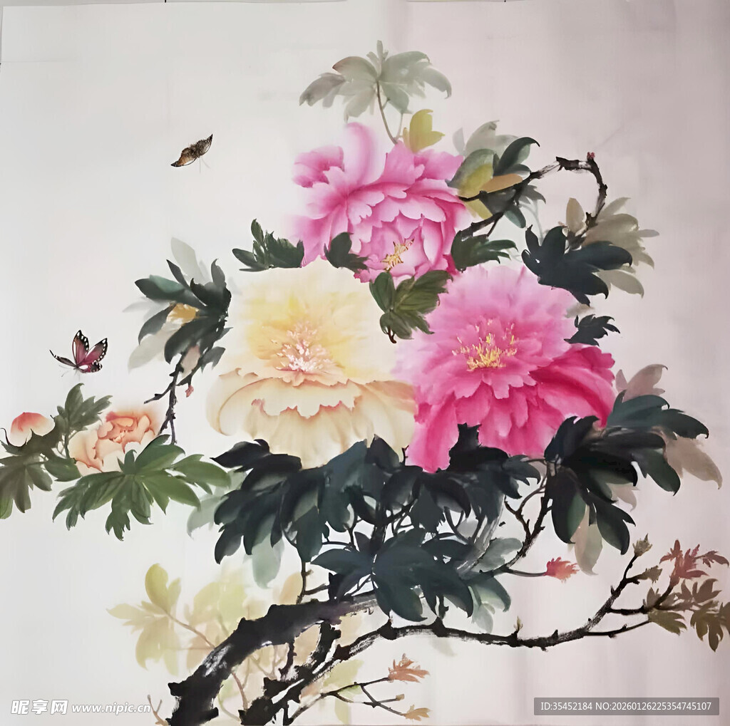 牡丹蝴蝶图