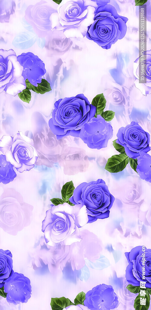 梦幻紫色玫瑰花图案