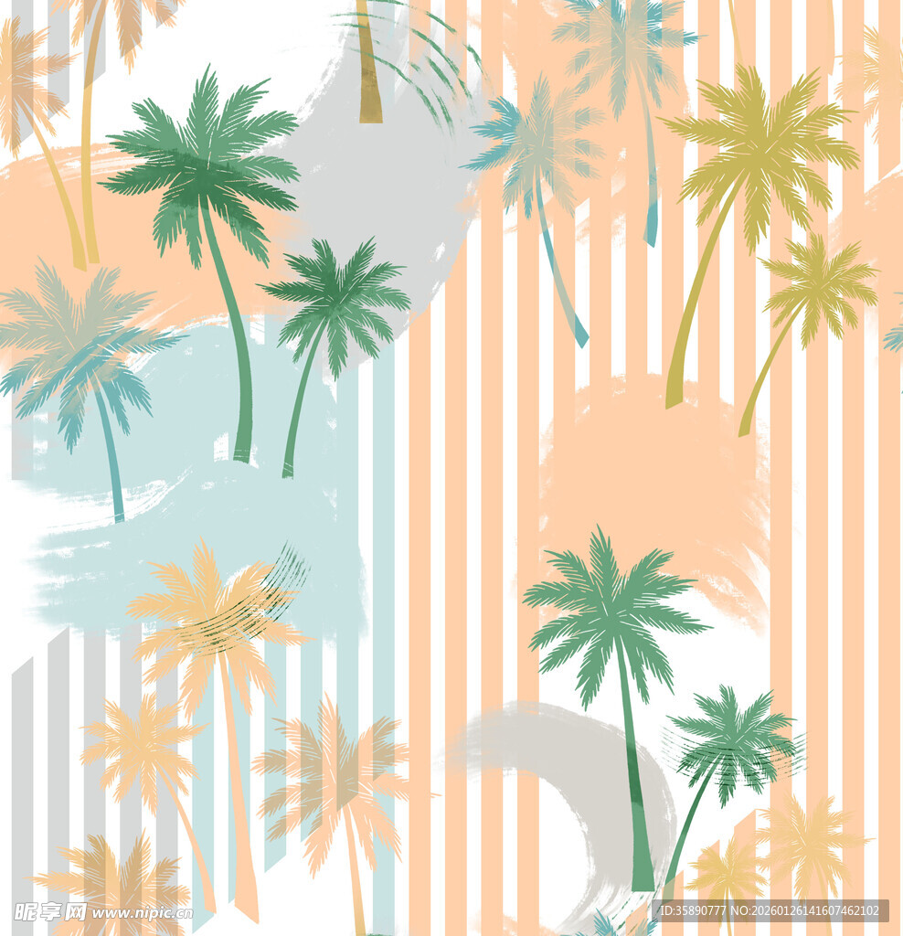 热带棕榈树图案背景