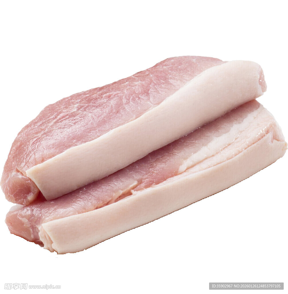 新鲜猪肉切片展示