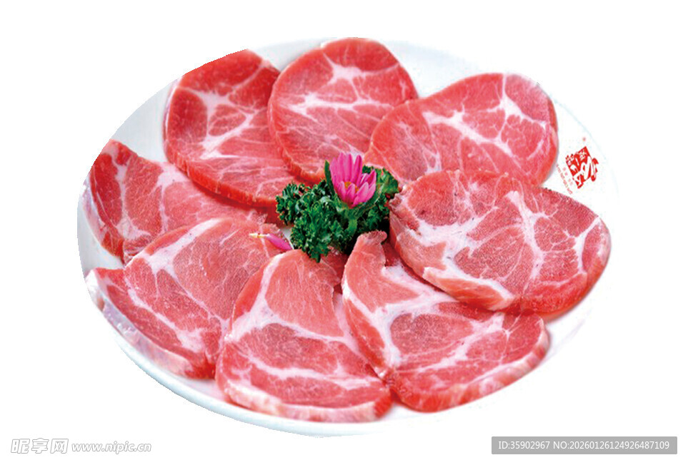 新鲜羊肉片摆盘精美