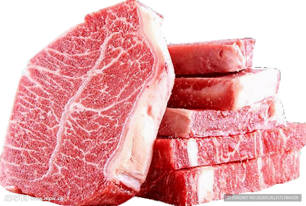 新鲜牛肉牛排切块