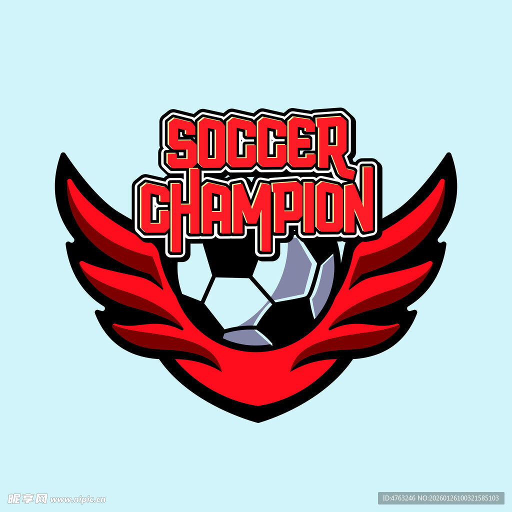 足球冠军标志设计