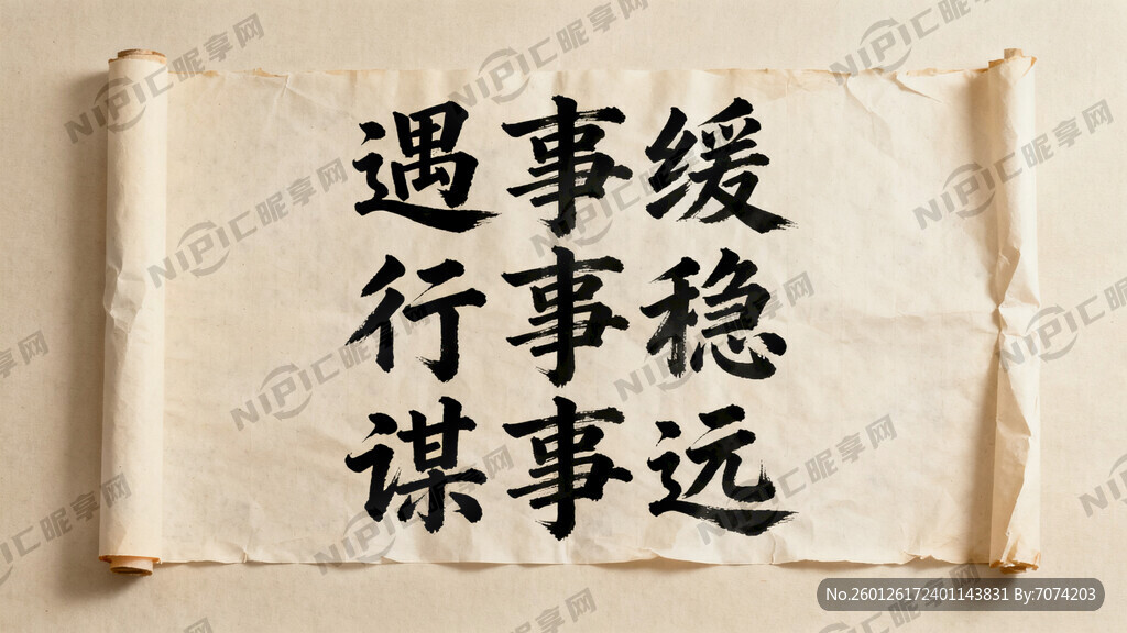 遇事缓 行事稳 谋事远