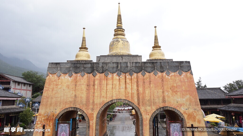 东南亚风格拱门建筑景观