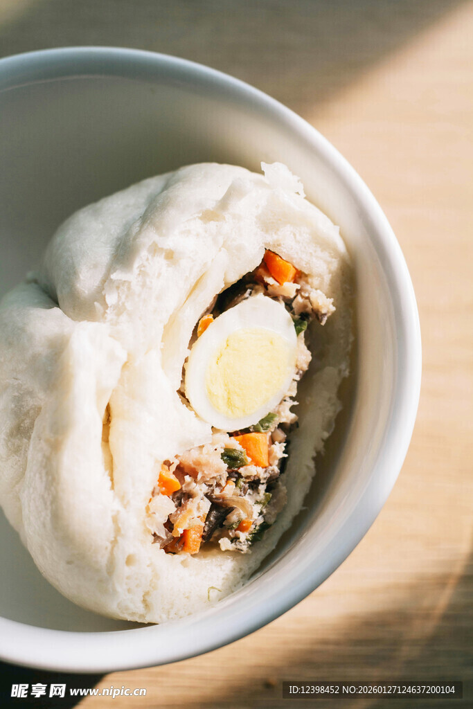 美味肉馅包子特写