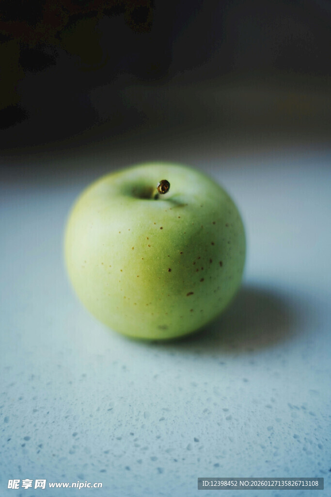 青苹果静物特写