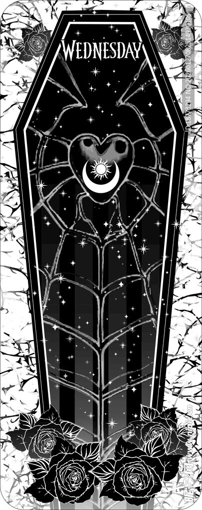 哥特风格骷髅装饰棺材