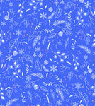 蓝色雪花花卉图案背景