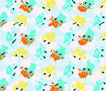 多彩卡通图案背景纹理