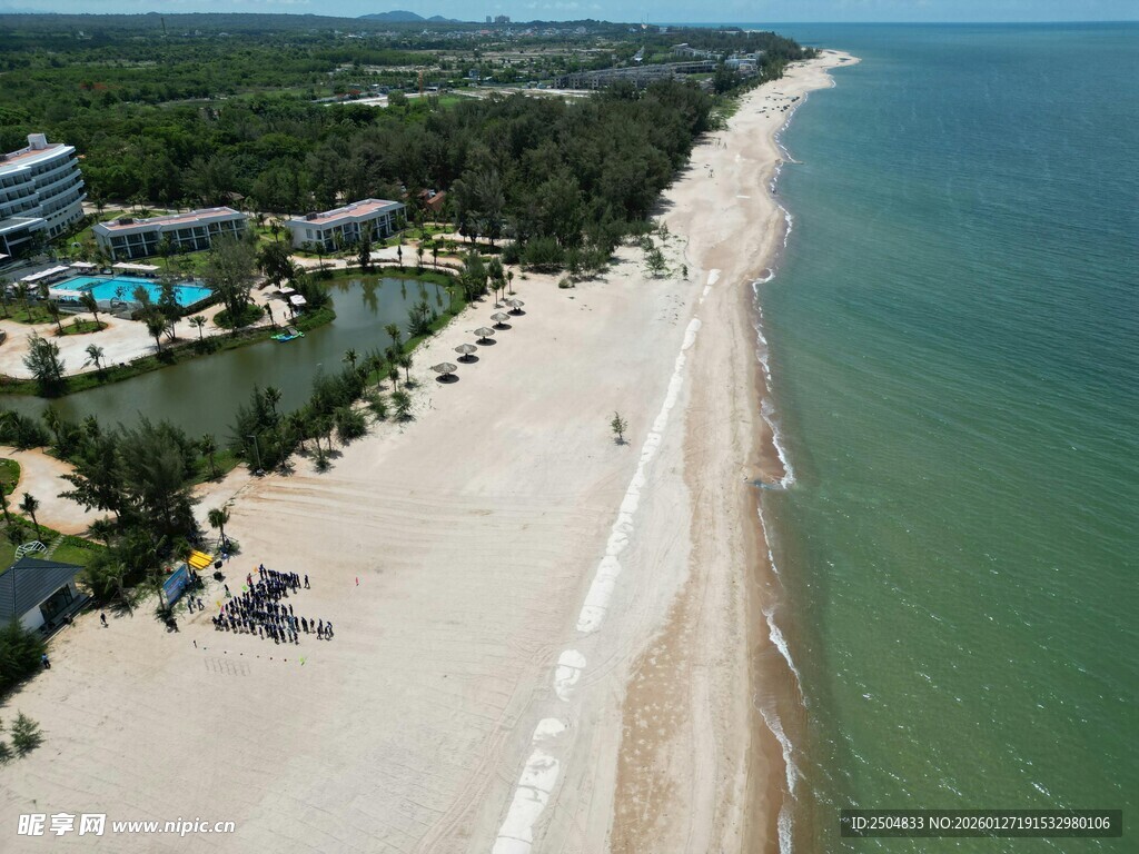 美丽海滨风光俯瞰图