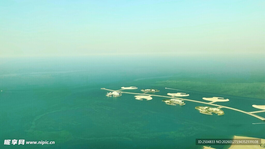 海上人工岛屿俯瞰图