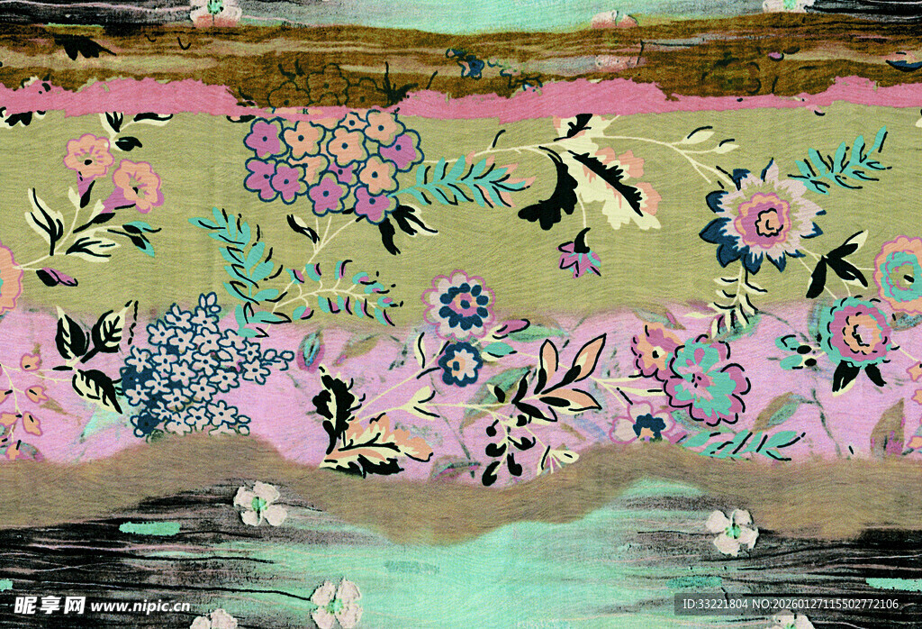 中式花鸟山水装饰图案